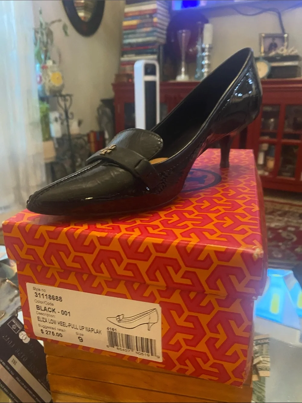 Tory Burch Black Patent Leather Loafer Pump